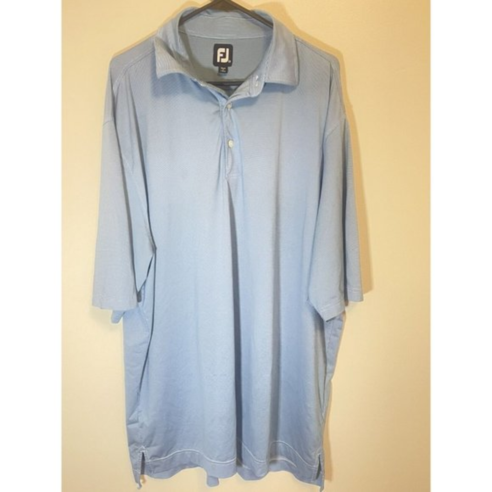 FootJoy FJ Men’s XXL‎ Solid Light Blue Polo Shirt Sleeve “Read”
